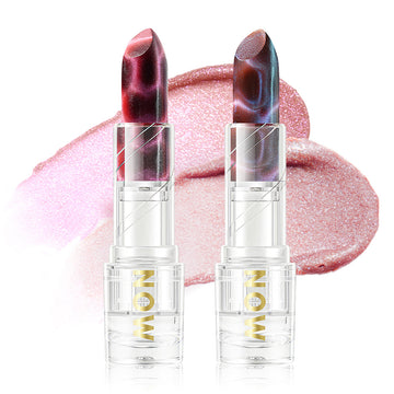 Imakeupnow - Shimmer Lip Balm 2Pcs - Amethyst+Rose Quartz